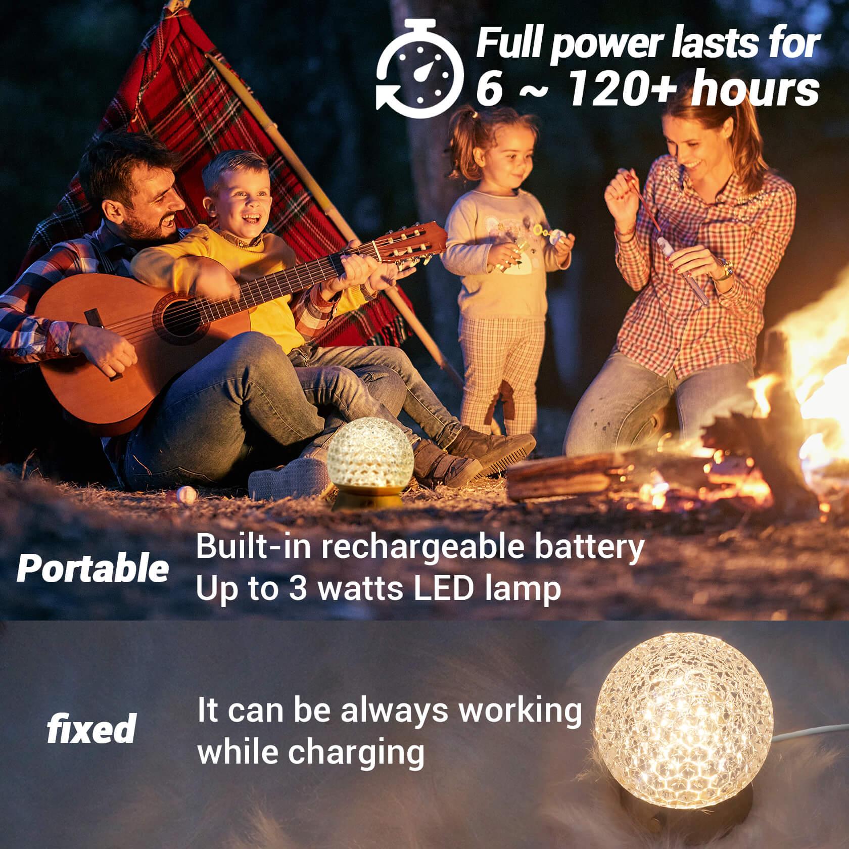Cordless Rechargeable Lamp, Shining Star-Amingulry, the lamp build-in a 2000mAh battery, last for more than 6 hours when cordless used.
