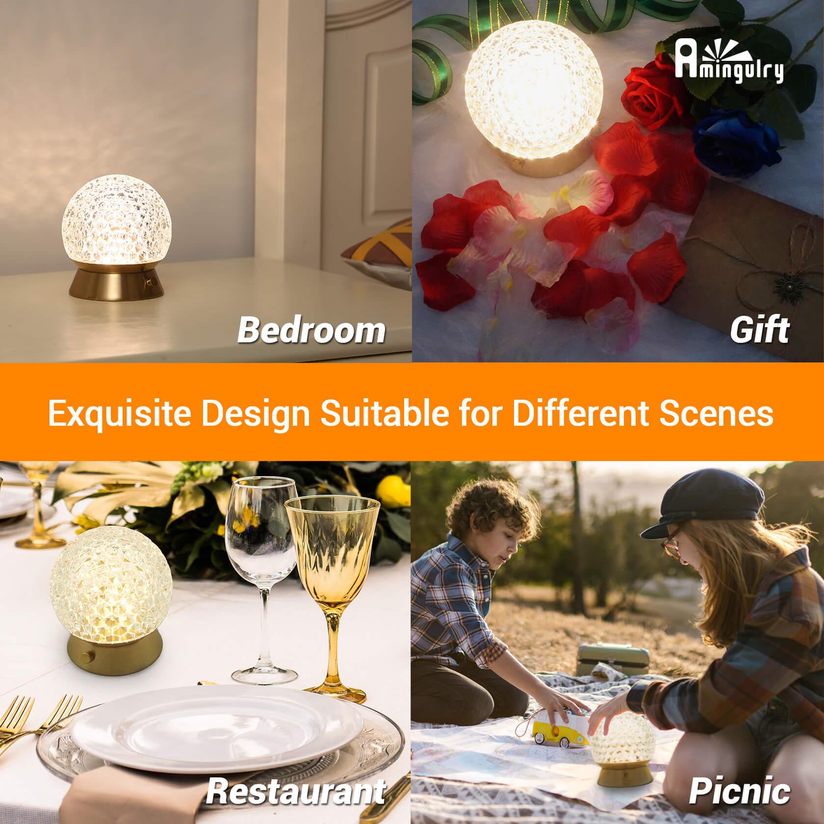 Cordless Rechargeable Lamp, ‎Shining Star-Amingulry, gorgeous design for different scenes such as indoor, outdoor, cafe and party.