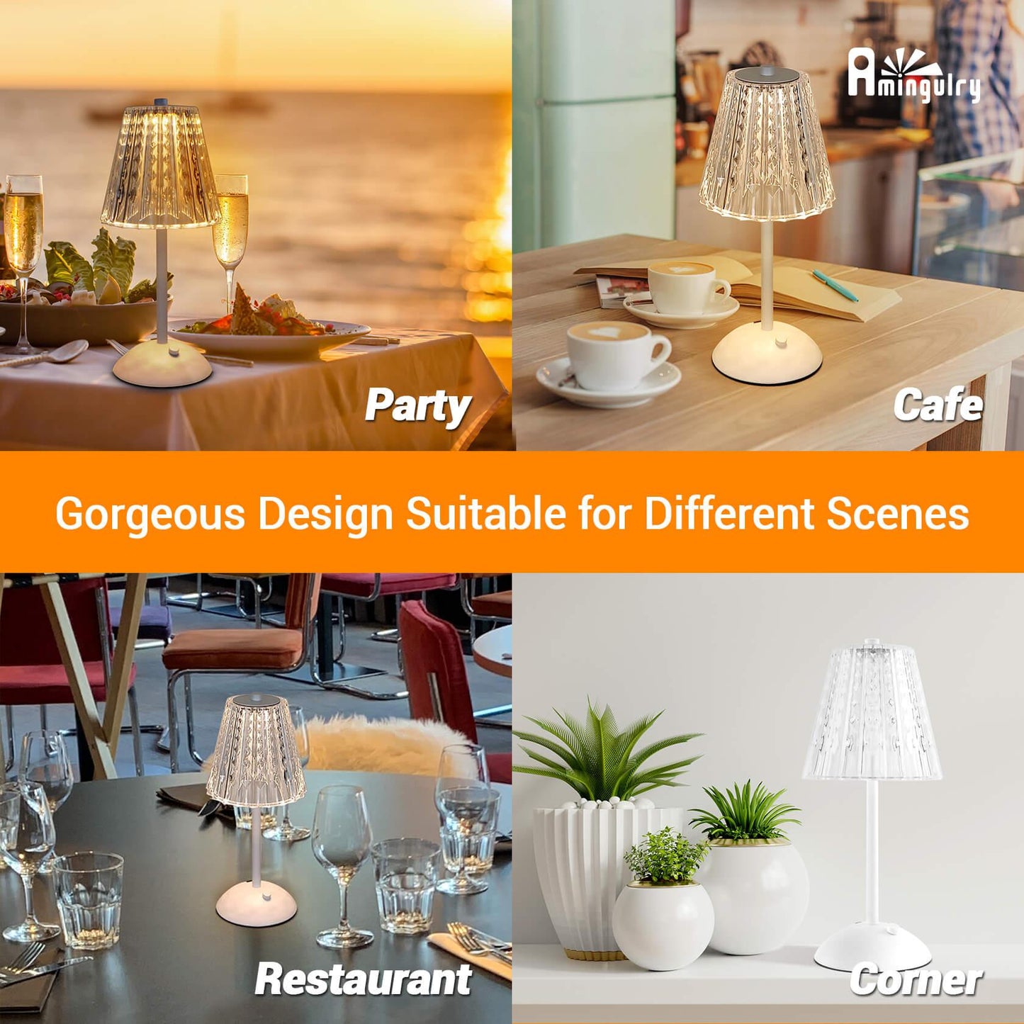 -Amingulry, gorgeous design for different scenes such as restaurant, corner, cafe and party.